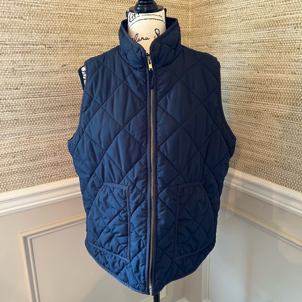 J. Crew Navy Quilted Vest